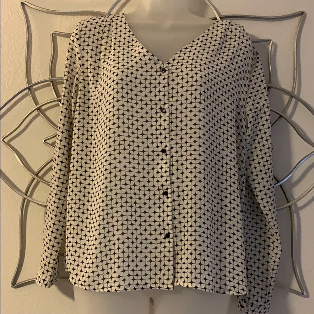 Navy and white blouse